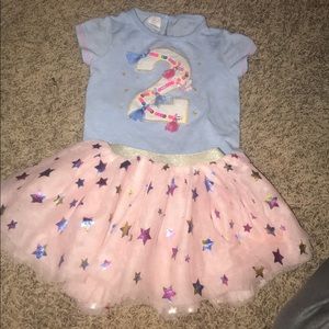 Mud pie 2t/24month birthday skirt